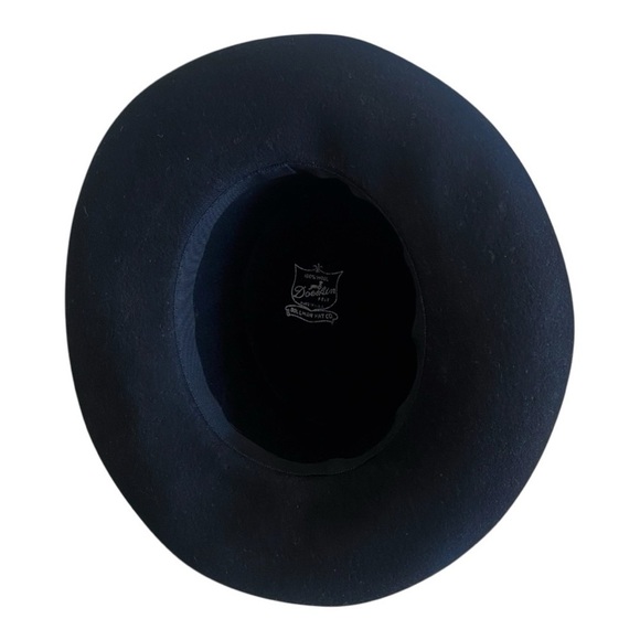BOLLMAN HAT Co. 100% Wool & Doeskin Fedora Black w Animal Print Sash OS Gorpcore - Picture 8 of 8